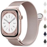 Original Milanese Loop Compatible with Apple Watch Straps 38mm 40mm 41mm 42mm 44mm 45mm 46mm 49mm Women & Men, Magnetic Clasp Adjustable Metal Bands for iWatch Series 10 9 8 7 6 5 4 3 2 1,Ultra,SE