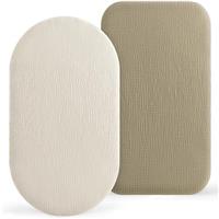 Susurration Basket Sheets, 2 Pack Muslin Cotton Bassinet Sheets Fits Oval and Rectangle Crib Bassinet Mattress, Breathable and Skin-Friendly for Baby Boy and Girl