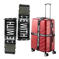 TWICK 2x Luggage Straps for Travel | Adjustable Suitcase Belt with "FRAGILE - HANDLE WITH CARE" Advice | Bag Damage Protection and Security for Airport & Transit | Fits Most Bag Sizes
