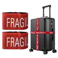 TWICK 2x Luggage Straps for Travel | Adjustable Suitcase Belt with "FRAGILE - HANDLE WITH CARE" Advice | Bag Damage Protection and Security for Airport & Transit | Fits Most Bag Sizes