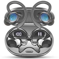 Wireless Earbud Bluetooth 5.4 Headphones Sports with Earhooks, Earphones Wireless Bluetooth ENC Noise Cancelling, 50H Playtime, IP7 Waterproof Ear buds In Ear for Sport/Running/Gym, Dual LED Display