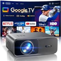 4K ProjectorOfficial Google TV/Netflix/Disney & Dolby Audio1000ANSI Smart Projector 4K Portable HDR10 Auto Focus/Keystone V-Control Outdoor Projectors WiFi Bluetooth for Bedroom/Home Cinema/HDMI ARC