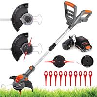 Terratek Cordless Strimmer 20V Telescopic Lightweight Powerful Grass Trimmer, 25cm Cutting Diameter