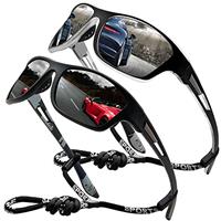 Sports Sunglasses Mens Womens Polarised For Travel Driving Cycling Fishing Hiking Ultralight Wrap Around Glasses Rope Strap 100% UV400 Protection