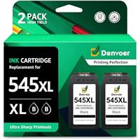 Denvoer 545 XL Ink Cartridge Black Replacement for Canon 545 Black Ink Cartridge PG 545XL PG545XL for Pixma TS3350 TS3150 TS3355 TS3450 TS3451 TS3452 MG3050 MG2550 MG2950 TR4650 (2 Black)