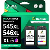 Denvoer 545 XL Ink Cartridge Black Replacement for Canon 545 Black Ink Cartridge PG 545XL PG545XL for Pixma TS3350 TS3150 TS3355 TS3450 TS3451 TS3452 MG3050 MG2550 MG2950 TR4650 (2 Black)