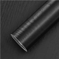 Black Self Adhesive Wallpaper Wood Peel and Stick Wallpaper 44.5cmX300cm Vinyl Wrap for Furniture Black Sticky Back Plastic Waterproof Removable Wood Grain Wallpaper for Bedroom Living Room Kitchen