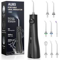 Water Flosser Pick for Teeth Braces, 300ML Cordless Power Dental Flossers with 8 Jet Tips, Oral Irrigator 5 Use Modes, IPX7 Waterproof, Portable for Home Travel