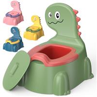 Potty Training Toddler Toilet,Baby Potty Chair for Kids Boys Girls,Dinosaur Portable Potty Toddlers Toilet Seat Potties Trainer with Lid Splash Guard Non-Slip Removable Bowl for 1-6 Year Old
