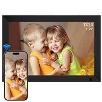 AHOWAI 64GB Digital Photo Frame WiFi, 10.1 Inch 1280x800 IPS LCD Touchscreen Digital Picture Frame, Auto-Rotate Electronic Photo Frame, Share Photos or Videos via Frameo App, Best Gift for Favorite