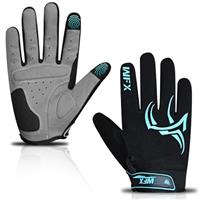 WFX Full Finger Cycling Gloves for Men & Women, Touchscreen Bike Gloves for MTB, Road, BMX & Motorcycle, Breathable Anti-Slip Padded Gloves for Riding, Fitness and Outdoor Sports