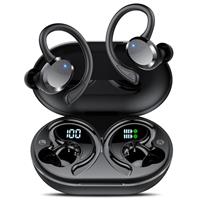 Wireless Earbuds, Bluetooth 5.3 Headphones Sport with 4 ENC Noise Cancelling Mic, 128H Earphones with Earhooks HiFi Stereo Deep Bass, IP7 Waterproof, Wireless Headphones for Sport/Gym/Running