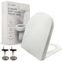 Toilet Seat D Shaped Premium Soft Close, Quick Release & Adjustable Hinges, Scratch-Resistant & Anti-Slip White Seat, Easy Clean for Modern Bathrooms Universal Fit for UK Toilets