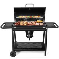 Barrel BBQ Charcoal Smoker And Grills: Large Oil Drum Barbeque Grill For Outdoor Garden Cooking
