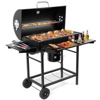 Barrel BBQ Charcoal Smoker And Grills: Large Oil Drum Barbeque Grill For Outdoor Garden Cooking