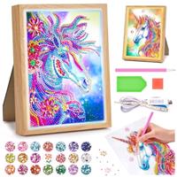 Unicorn Gifts for 6 7 8 9 10 11 12 Year Old Girls, Arts and Crafts for Kids Age 6-12 Diamond Art Set Night Light Toys 5-12 Craft Kits Kids Horse Gifts for Girls Birthday Presents 6-7-8-9-10 Year Old