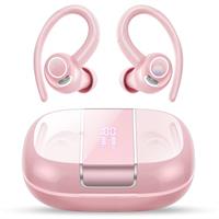 VKROBAG Wireless Earbuds, 2025 Bluetooth 5.3 Headphones with ENC Noise Canceling Mic, 48H Sport Ear Buds with Earhooks, 3D Stereo, LED Display, IPX7 Waterproof Wireless Earphones for Gym, Running