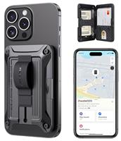ZtotopCases Card Holder Compatible with Magsafe Wallet, Work with Find My, Magnetic Wallet for iPhone 16/15/14/13/12 Series, Fit 3 Cards, Black