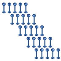 VCMART 25Pcs 16G Stainless Steel Labret Bars Lip Studs 8mm Piercing Jewelry Set