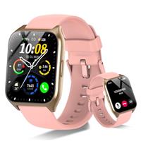 Smart Watch for Women, 1.85" Smartwatch Answer/Make Calls, Fitness Watch with Heart Rate/Sleep Monitor/Step Counter, 110+ Sport Modes, IP68 Waterproof Activity Fitness Trackers for Android iOS Pink