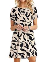 MOLERANI Summer Dresses for Women UK Casual T-Shirt Dress Short Sleeve Ladies Beach Dress
