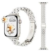 Stainless Steel Straps for Apple Watch Strap 49mm 46mm 45mm 44mm 42mm 41mm 40mm 38mm, Luxury Slim Metal Bands Bracelet for Women Wristband iWatch Series 10 9 8 7 6 5 4 3 2 1 SE SE2 Ultra 2