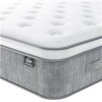 TeQsli 10 Inch 7-Zone Orthopaedic Double Mattress, 4FT6 Gel Memory Foam Pocket Sprung Hybrid Double Mattress for Pressure Back Pain Relief Medium Firm Edge Support 135x190x25cm