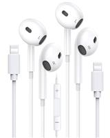 Upgraded Earphones2 Pack In-Ear Headphones 3.5mm Jack Wired Earbuds Noise Isolating Headset With Microphone Lightweight Wired with iPhone iPadPro Samsung Android MP3 Tablets Laptops and More device