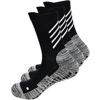 HIKERHEAVENLAR Anti-slip Grip Football Socks for Men Women, Cushioned, Cotton, Breathable Sliper Sock Non-slip Aheletic Socks for Rugby Soccer Yoga Gym 5-8 8-13
