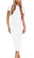 LACOZY Womens Summer Short Sleeve Midi Dress Sexy Fitted Bodycon Pencil Dresses Formal Cocktail Dresses Long Dress