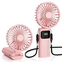 Morelax Handheld Mini Fan,USB Rechargeable Fodable Personal Fans 4000mAh,90 Adjustable, 6 Speed Strong Wind,Portable Fan Pocket Design 5 IN 1Cooling Table Fan for Office School Outdoor Travel