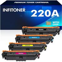 220A 220X Toner With Chip for HP 220A Toner Set Compatibel Color Laserjet Pro MFP 4302dw 4302fdw 4202dw 4202dn 4302fdn Black Cyan Yellow Magenta, W2200A W2201A W2202A W2203A, 4PK