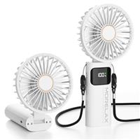 Morelax Handheld Mini Fan,USB Rechargeable Fodable Personal Fans 4000mAh,90 Adjustable, 6 Speed Strong Wind,Portable Fan Pocket Design 5 IN 1Cooling Table Fan for Office School Outdoor Travel