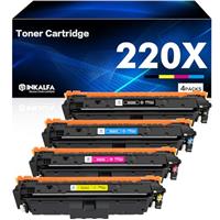 220X 220A Toner With Chip for HP 220X Toner Set Compatibel Color Laserjet Pro MFP 4302dw 4302fdw 4202dw 4202dn 4302fdn (4 Pack: W2200X W2201X W2202X W2203X, Black Cyan Yellow Magenta)
