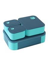 Swkien Stackable Bento Lunch Box for Kids - 1100ml Leakproof Lunchbox with 3 Compartments for School - Microwave & Dishwasher Safe Snack Box