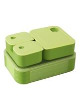 Swkien Stackable Bento Lunch Box for Kids - 1100ml Leakproof Lunchbox with 3 Compartments for School - Microwave & Dishwasher Safe Snack Box