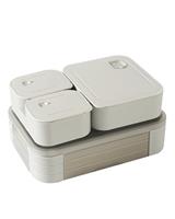 Swkien Stackable Bento Lunch Box for Kids - 1100ml Leakproof Lunchbox with 3 Compartments for School - Microwave & Dishwasher Safe Snack Box