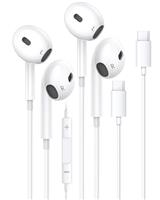 Upgraded Earphones2 Pack In-Ear Headphones 3.5mm Jack Wired Earbuds Noise Isolating Headset With Microphone Lightweight Wired with iPhone iPadPro Samsung Android MP3 Tablets Laptops and More device