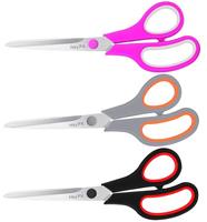 8" Multipurpose Scissors, Fabric Scissors with Ultra Sharp Stainless Steel Blades and Comfort Grip Handles, Sturdy for Office, Craft, 3 Pack
