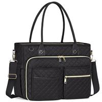 RAINSMORE Laptop Tote Bags for Women Teacher Bag Large Work Bag Computer Messenger Briefcase with Insulated Pocket for Office, College, Nursing