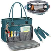 RAINSMORE Laptop Tote Bags for Women Teacher Bag Large Work Bag Computer Messenger Briefcase with Insulated Pocket for Office, College, Nursing