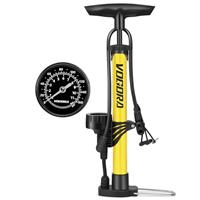 VOGORA Bike Pump with Pressure Gauge, Bicycle Pump with Presta & Schrader Valves Bike Pump for all Bikes, Foot Pump for Car Tyres, Road Mountain Bikes & Balls