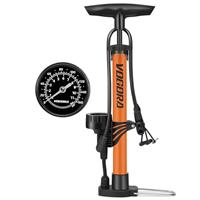 VOGORA Bike Pump with Pressure Gauge, Bicycle Pump with Presta & Schrader Valves Bike Pump for all Bikes, Foot Pump for Car Tyres, Road Mountain Bikes & Balls