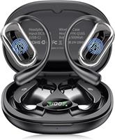 EUQQ Open Ear Headphones - 5.4 Bluetooth Earphones for Running, Ultra Comfort Sport Open Ear Buds, Stereo Sound Earbuds Wireless, IP7, 50H Playtime