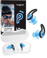 Hearprotek 2 Pairs Swimming Ear Plugs, Upgraded Silicone Custom-fit Water Protection Swimming earplugs for Swimmers,Surfing,Water Pool,Shower,Bathing