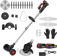 Conentool 24V Cordless Strimmer - Foldable Grass Trimmers with 2 * 2000mAh Batteries and 15 Blades