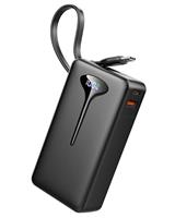 Power Bank Fast Charging, 10000mAh Portable Charger with Built-In USB-C Cable