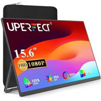 UPERFECT Portable Monitor, 15.6" FHD 1080P IPS Laptop Monitor, Ultra-Slim Travel Small Monitor, USB C Second Screen, Plug & Play Gaming Monitor Mini HDMI Type-C for Laptop/PC/Phone, VESA & Kickstand