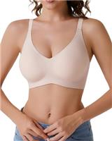 TMYIOYC CURLADY Womens Seamless Bras, No Underwire Supportive Wireless Push Up Bra, Full Coverage Bralette, Comfort T-Shirt Bra, Wireless Everyday Tshirt Bras