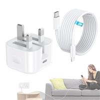 iPhone Fast Charger,for Apple 20W PD USB-C Power Adapter [MFi Certified] UK Wall Charging with 6.6FT Type-C to Lightning Cable for iPhone 14/14 Plus/14 Pro/14 Pro Max/13 12 11~7,for AirPods etc